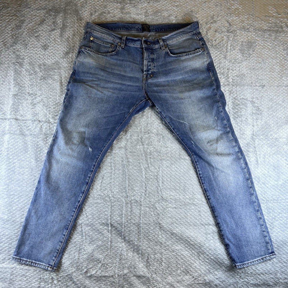 PRPS Windsor Long Jeans 36 Blue Worn Wash Italian Denim Slim Stretch